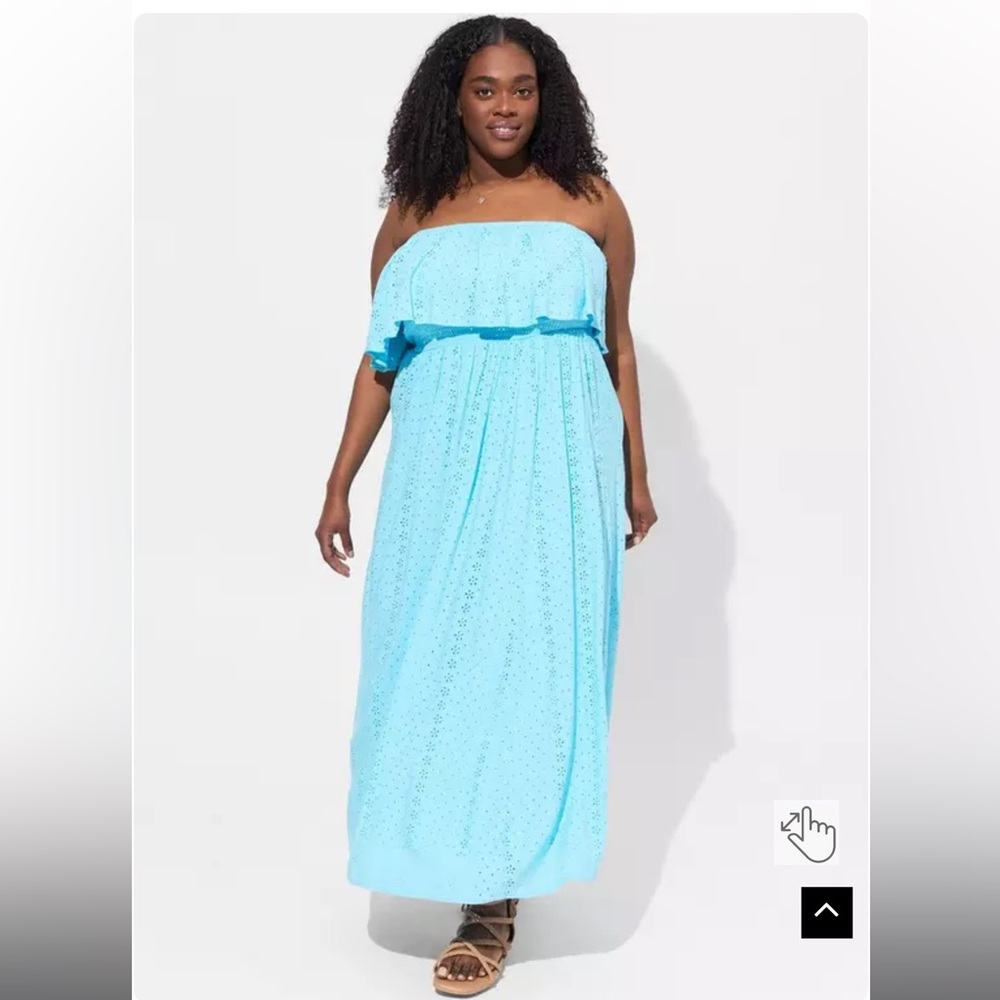 Torrid Strapless Light Blue Maxi Dress